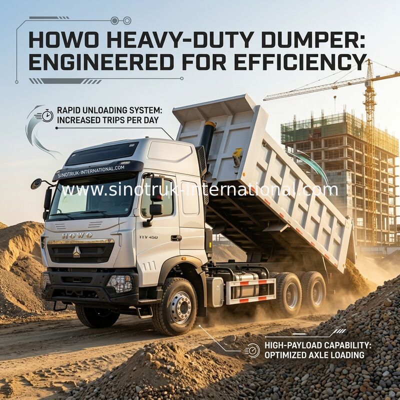 Inotruk Nouveau camion à décharge à bascule Howo Chassis Weichai Moteur 8 × 4 LHD 430HP