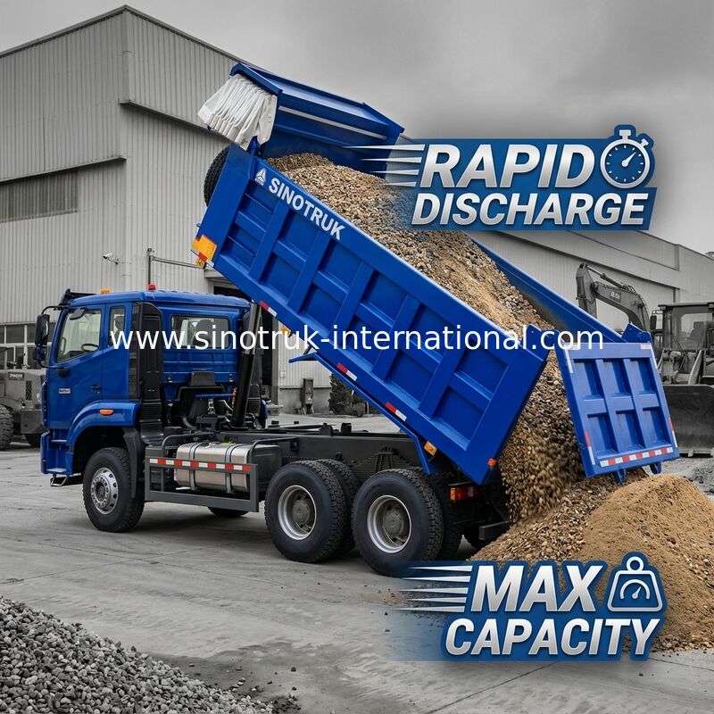 Puissant polyvalent HOWO 6x4 380HP camion bleu avec 20CBM boîte de chargement carré et étanche bâche Flip Cove