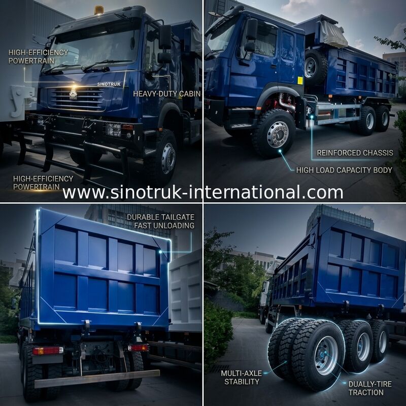 SINOTRUK HOWO Camion benne à visage fantôme LHD 6×4 371CV 20CBM