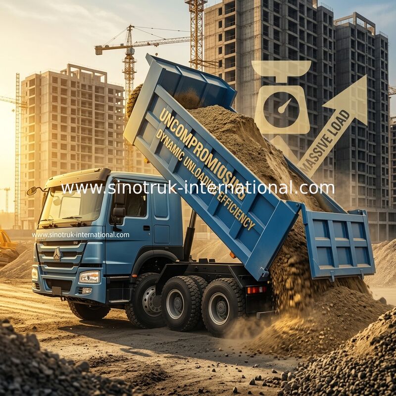 Captivant Blue HOWO 8×4 380HP 26.91CBM camion de décharge où la puissance rencontre la précision dans chaque charge!