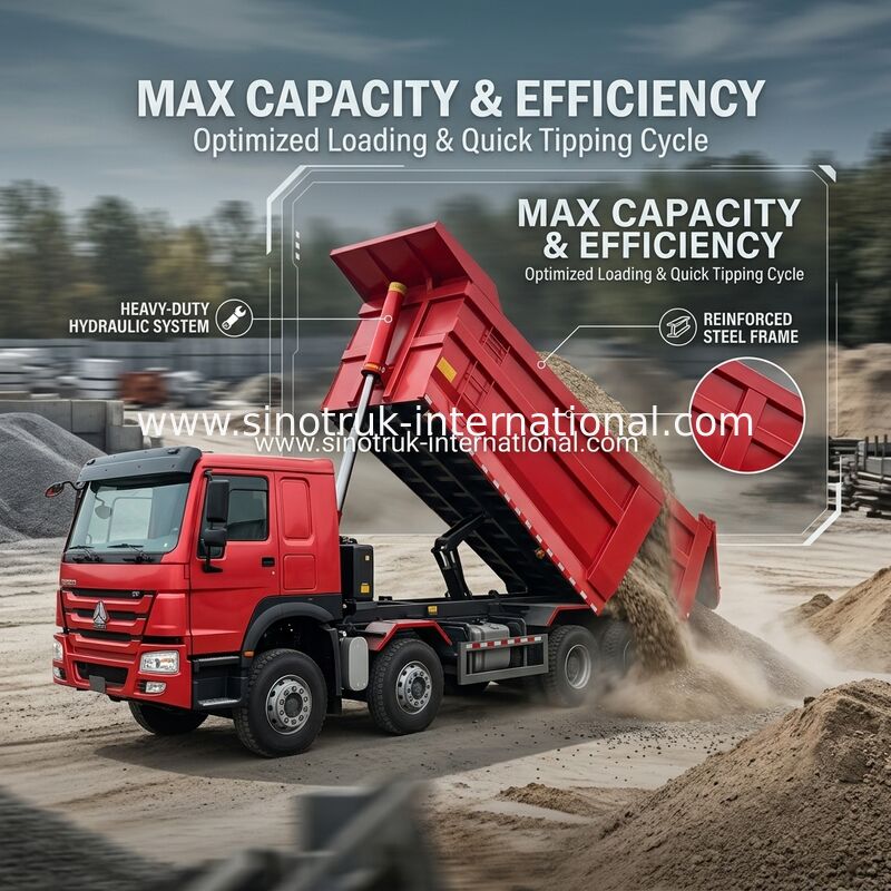 Camion à décharge à bascule SINOTRUK HOWO A7 8X4 pour la construction ZZ3317V3567B1