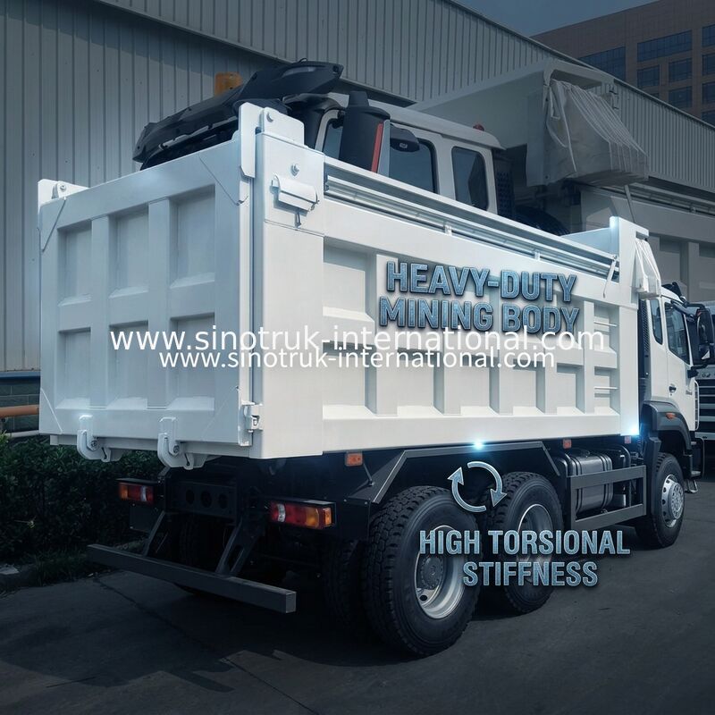Camion à décharge à décharge de Sinotruk Nouveau 6 × 4 Nx 20CBM Blanc Avec bâche automatique