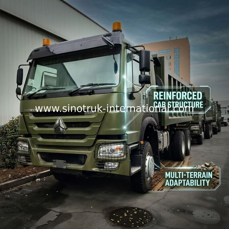 SINOTRUK HOWO 400 chevaux Green Tipper Dump Truck RHD 6×4 12 roues Haute puissance de cheval