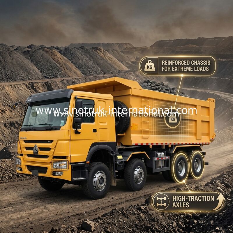 Sinotruk Howo dépoussiéreur à déverrouillage 8 × 4 Lhd 12 roues en forme de U