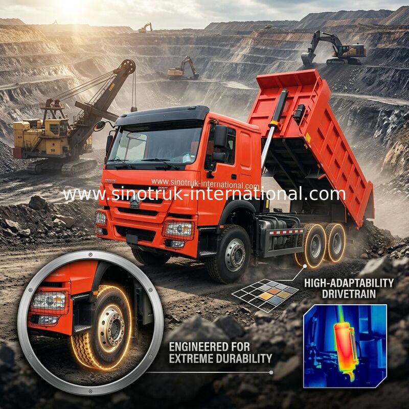 Sinotruk Howo dépoussiérage à bascule Weichai 380hp 10 roues 6 × 4 Lhd 20CBM
