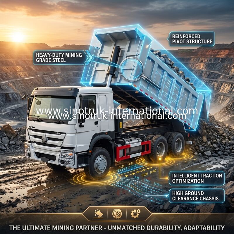 ZZ3257V3847B1 Haute puissance de chevaux HOWO TIPPER Truck 6×4 10 roues 400 chevaux Faible consommation de carburant