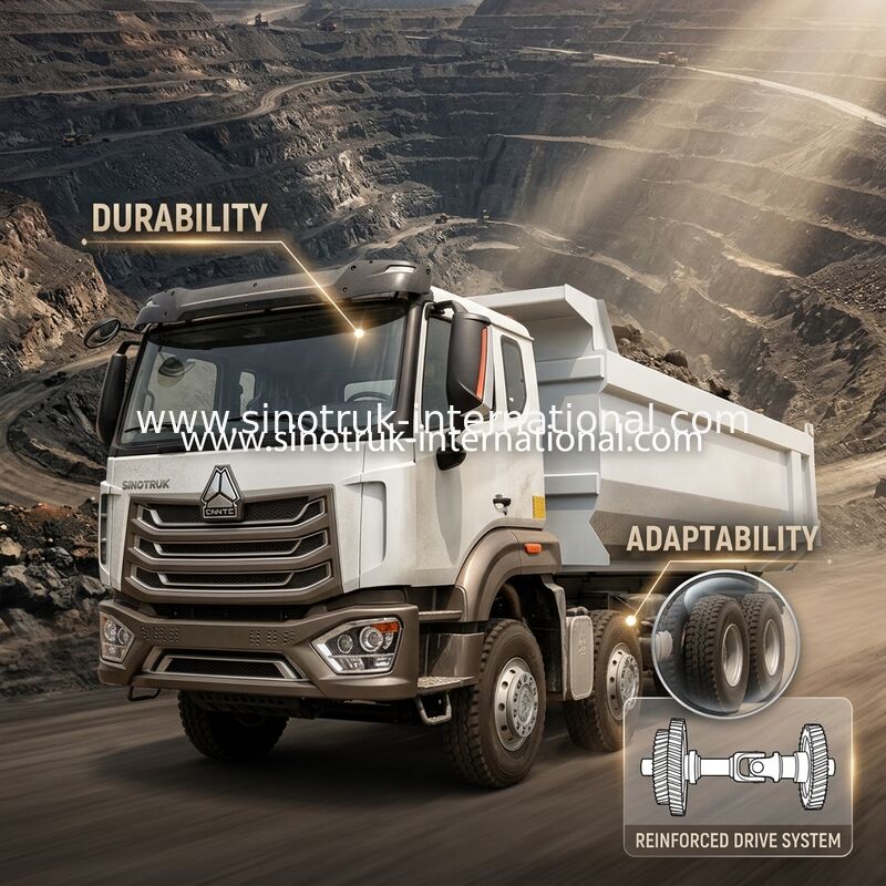 Camion à benne basculante de HOWO N7 LHD 12wheels 8X4 400HP pour l'exploitation