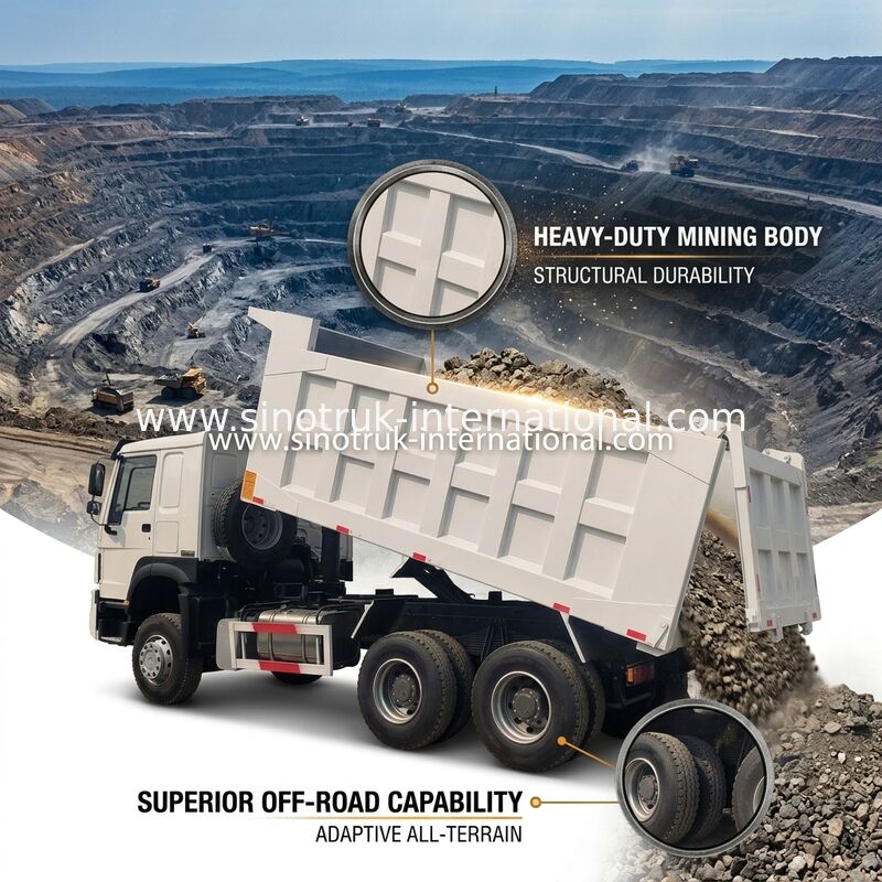 Sinotruk Howo camions de décharge à bascule d'occasion 371hp ou 375hp 6 × 4 rénovation
