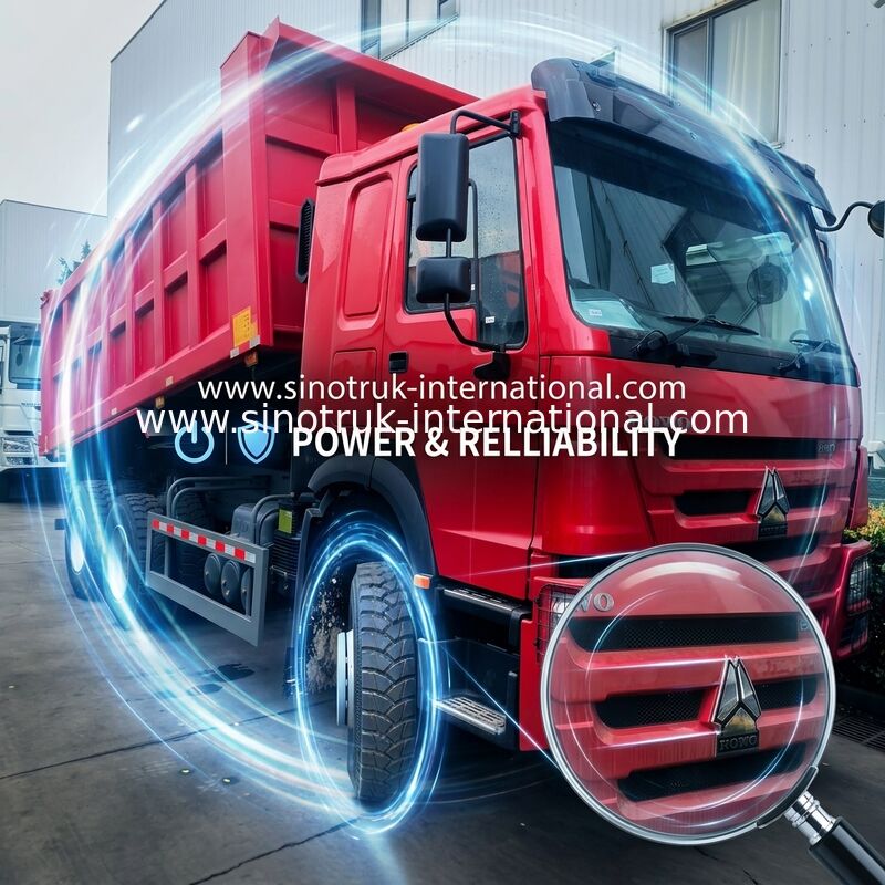 Sinotruk Howo déchargeuse à bascule 380hp 6 × 4 avec cylindre hydraulique Hyva pour l'exploitation minière