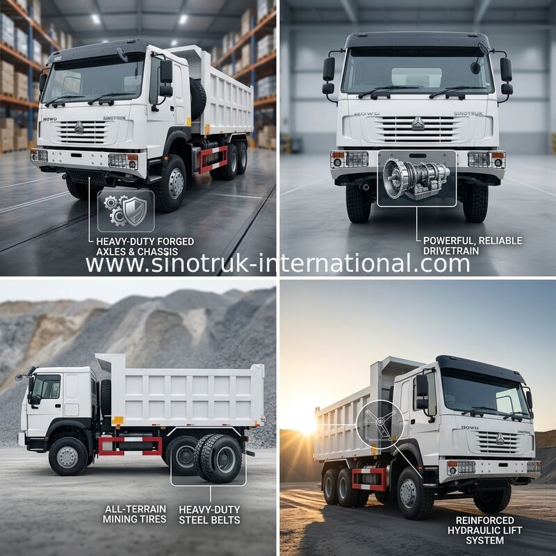 Sinotruk Howo camion de décharge à bascule 6 × 6 à traction intégrale 10 roues 380 ch