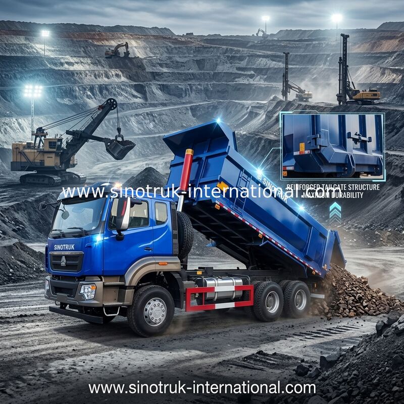 SINOTRUK HOWO Camion à décharge à bascule 6 × 4 10 roues RHD 380hp U Type 1