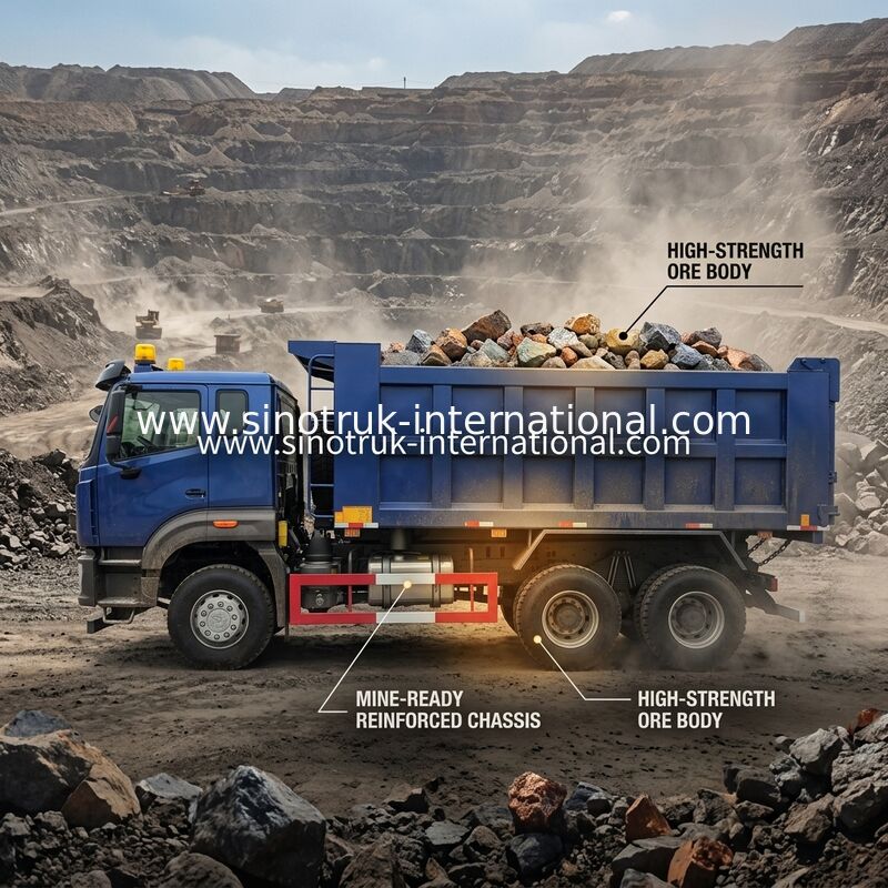 × 4 des roues 400Hp 6 de Sinotruk N7 Tipper Dump Truck 10 avec le voyant d'alarme