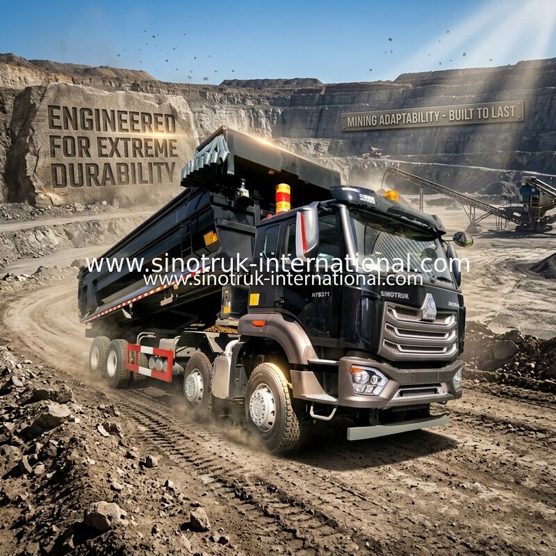 Roues N7 noir ZZ3317V386JB1R de Sinotruk HOWO Tipper Dump Truck 8X4 371hp 12