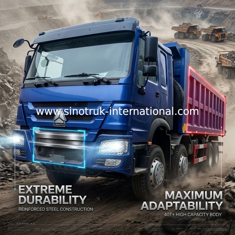 CAMION À BENNE BASCULANTE BLEU DE VERSEUR DE SINOTRUK HOWO 400HP 8×4 LHD