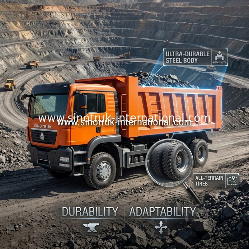 Sinotruk orange Howo 6 x 4 Tipper Dump Truck New 371HP LHD