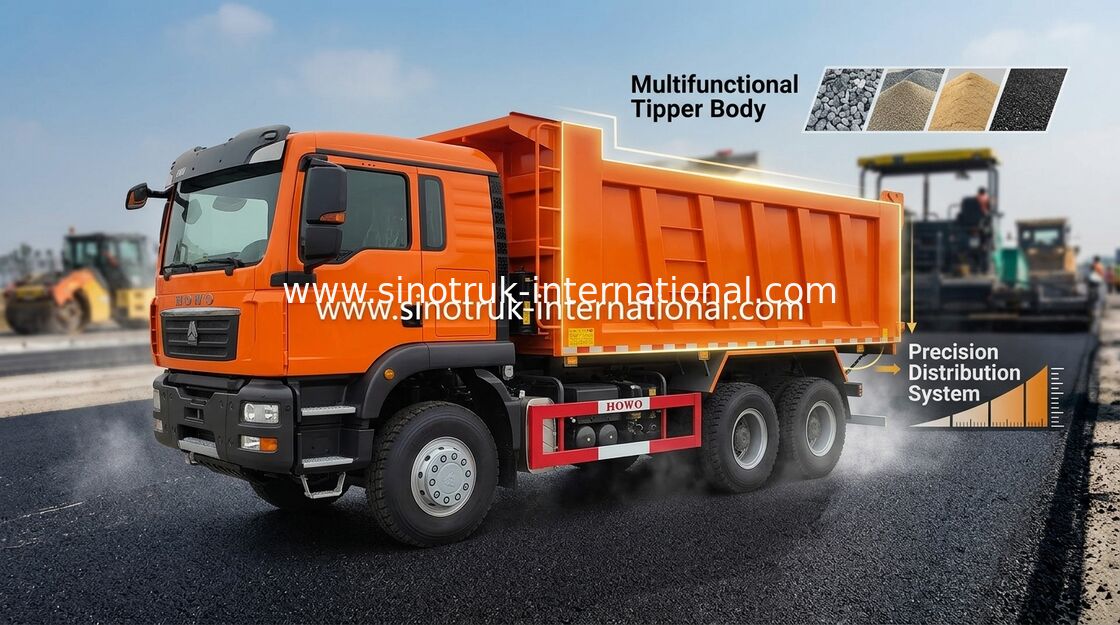 HOWO RHD grande capacité Tipper Dump Truck For Construction 30 - 40 tonnes