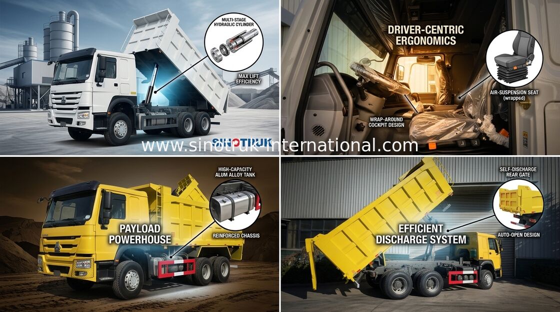 Sinotruk 400hp de Howo 6 x 4 10 de roues levage moyen de Tipper Dump Truck