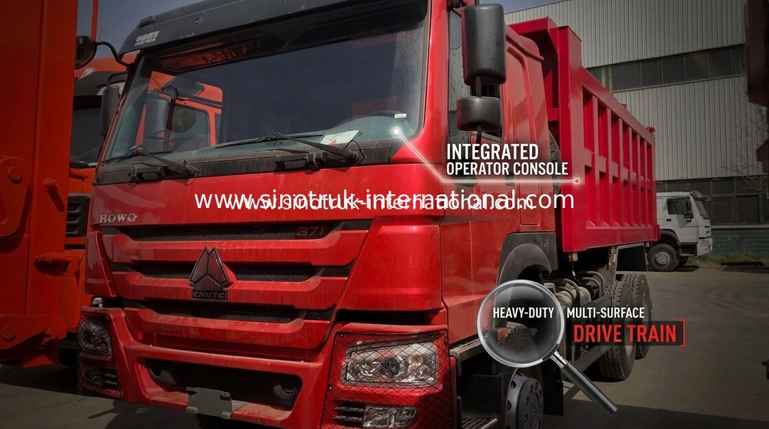 Type du camion à benne basculante de la couleur rouge SINOTRUK HOWO 6x4 266HP LHD