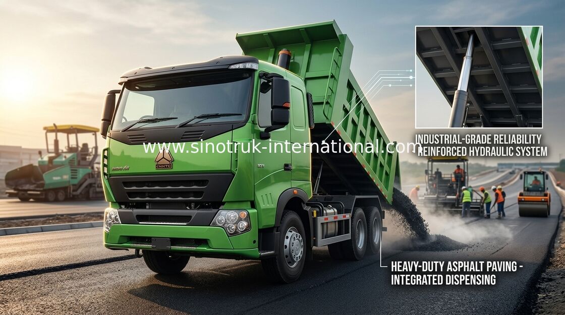 HOWO tonnes de verseur d'A7 30 - 40 à benne basculante du camion RHD 6X4 d'air de suspension de couleur verte de citron