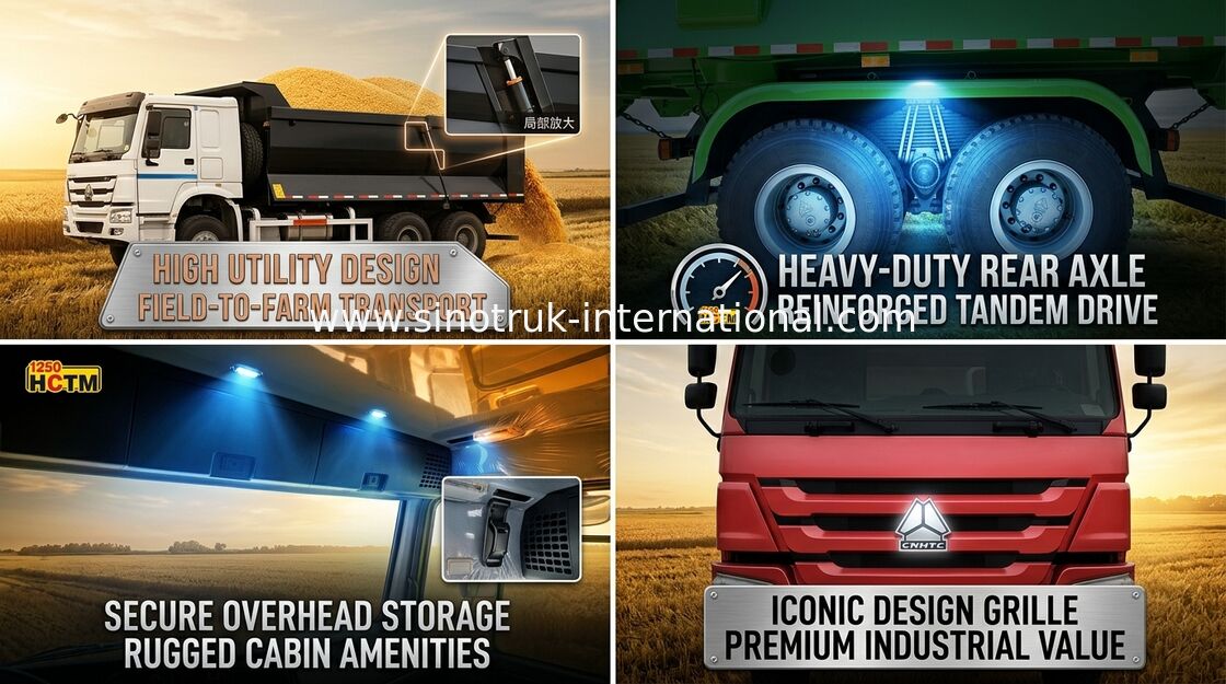 Type consommation de SINOTRUK HOWO 371HP 6X4 U de carburant lourde du camion à benne basculante de corps de cargaison basse 30-40T