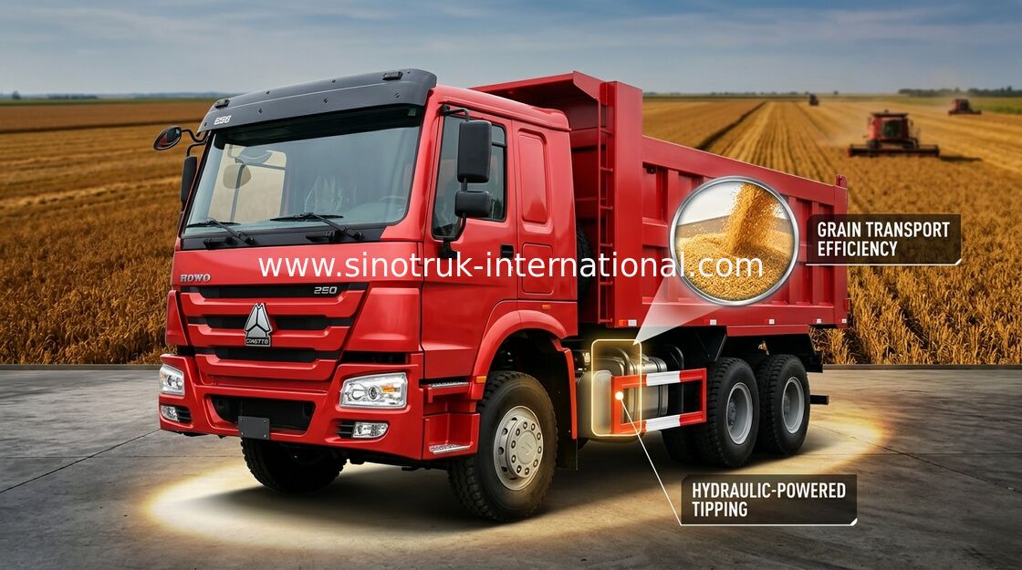 Camion à benne basculante de verseur de SINOTRUK HOWO avec la cabine suspension flottante d'air de 4 points