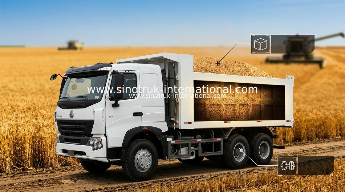 Camion à benne basculante commercial de verseur de SINOTRUK HOWO A7 30 - 40 tonnes pour la construction