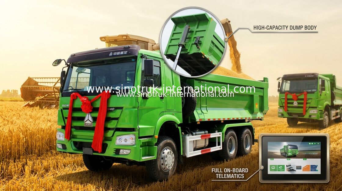 Camion à benne basculante de verseur de matériau de construction 266 HP - camion à benne basculante commercial de 420 HP