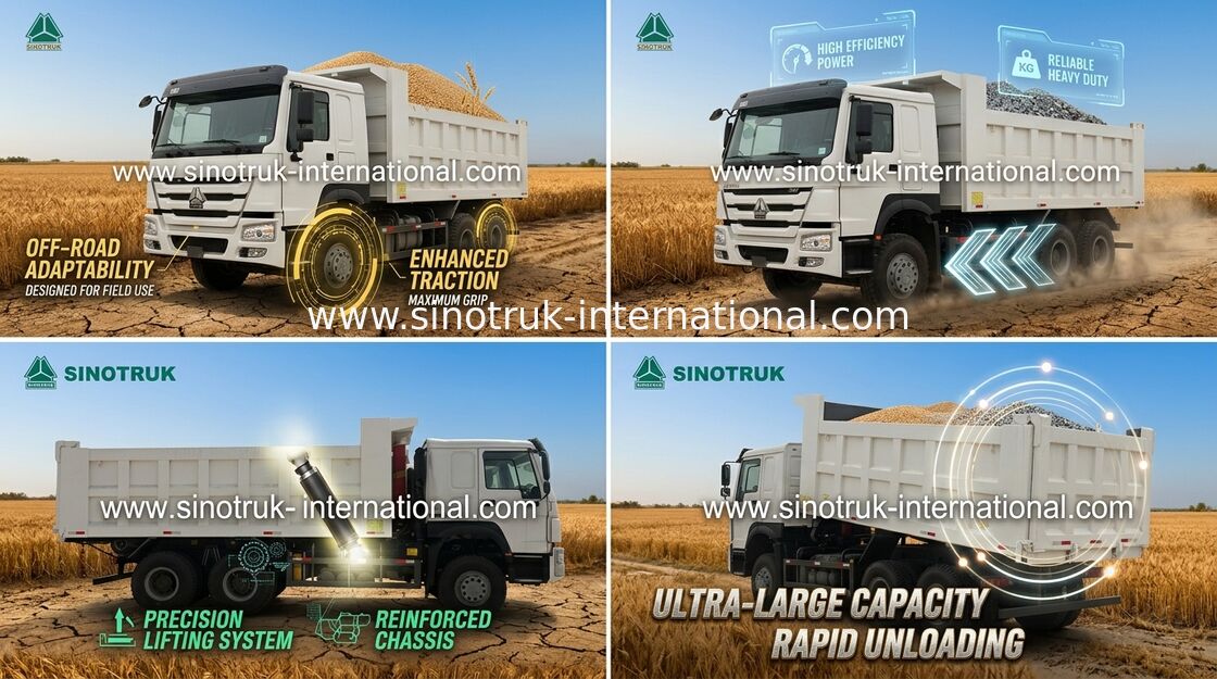 Le camion à benne basculante de verseur d'industrie minière 10 roulent 30 - cylindre de Lifiting d'avant de 40Ton HYVA