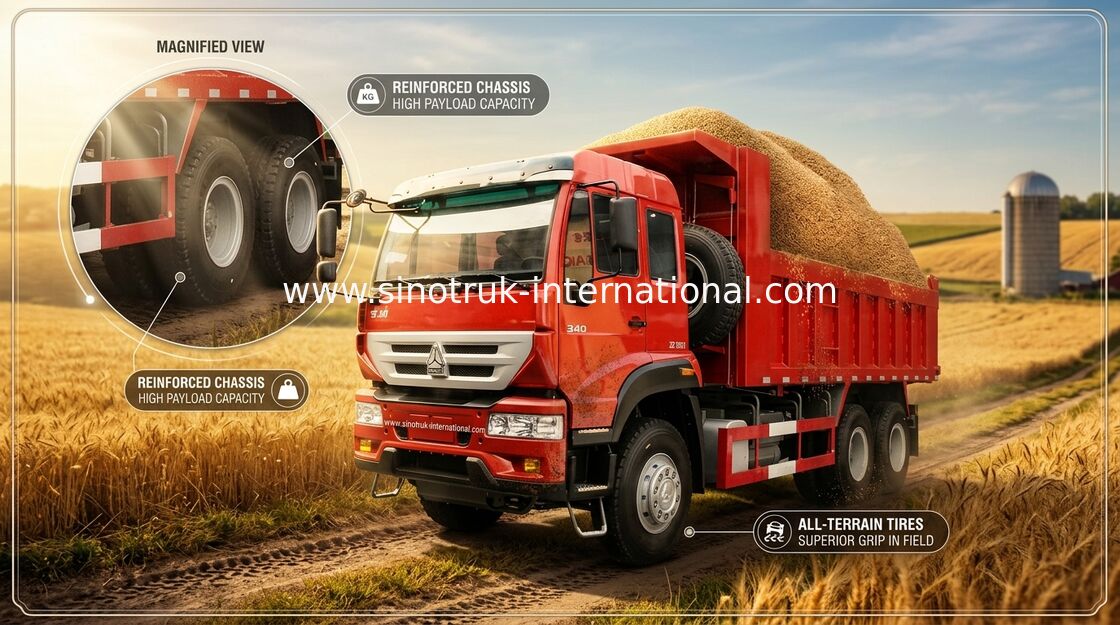 30 - 40 tonnes de 6X4 LHD de verseur de camion à benne basculante avec le cylindre 10-25CBM hydraulique de levage avant