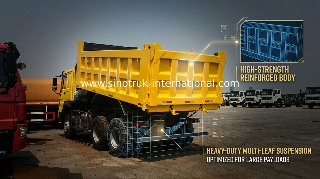 Camion- résistant de Sinotruk Howo tonnes de pneu radial de levage ventral de 6X4 30 - 40