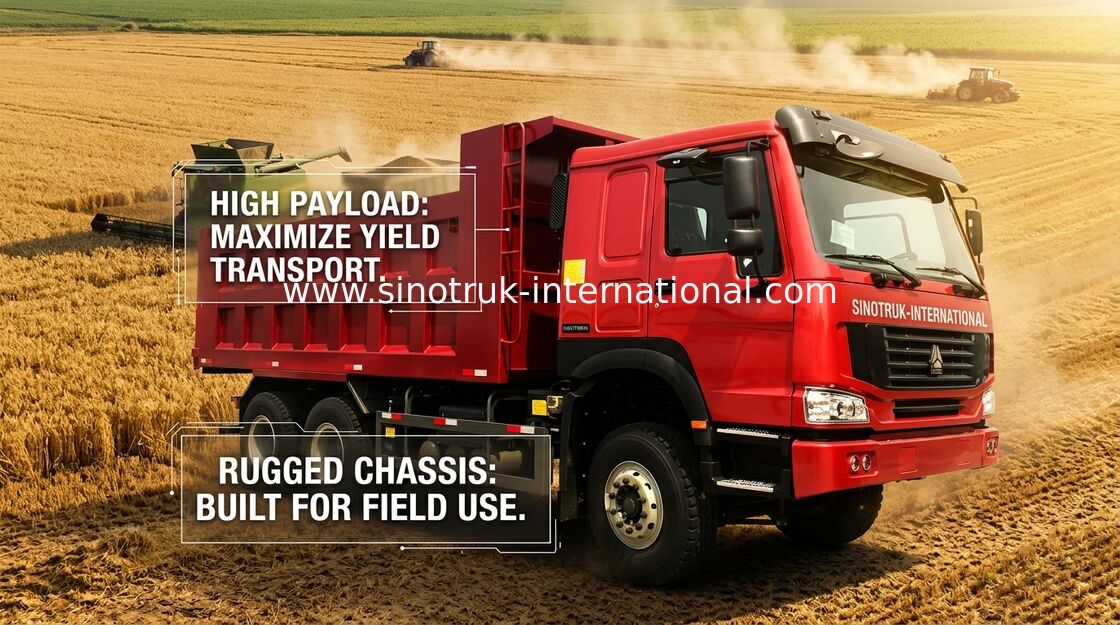 Tonne 10-25CBM ZZ3257N3647A du camion à benne basculante de verseur de Sinotruk Howo 6X4 RHD 371HP 25