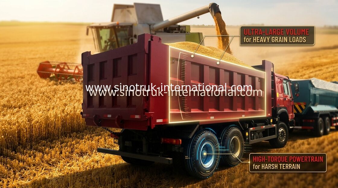 Tonne 10-25CBM ZZ3257N3647A du camion à benne basculante de verseur de Sinotruk Howo 6X4 LHD 371HP 25