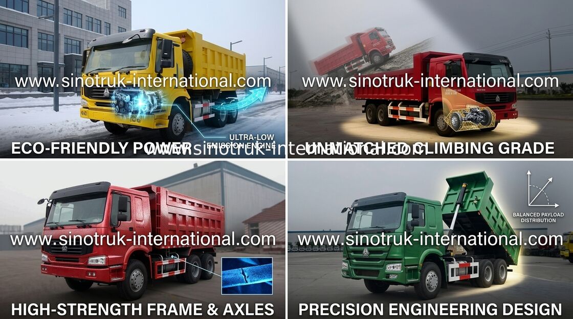 Camion à benne basculante de verseur de SINOTRUK HOWO 10wheels LHD 371HP 25tons 10-25CBM ZZ3257N3847A