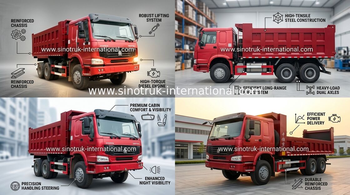 Marchandises ZZ3257N3647A de la charge 30tons du camion à benne basculante de verseur de SINOTRUK HOWO 6X4 10-25cbm