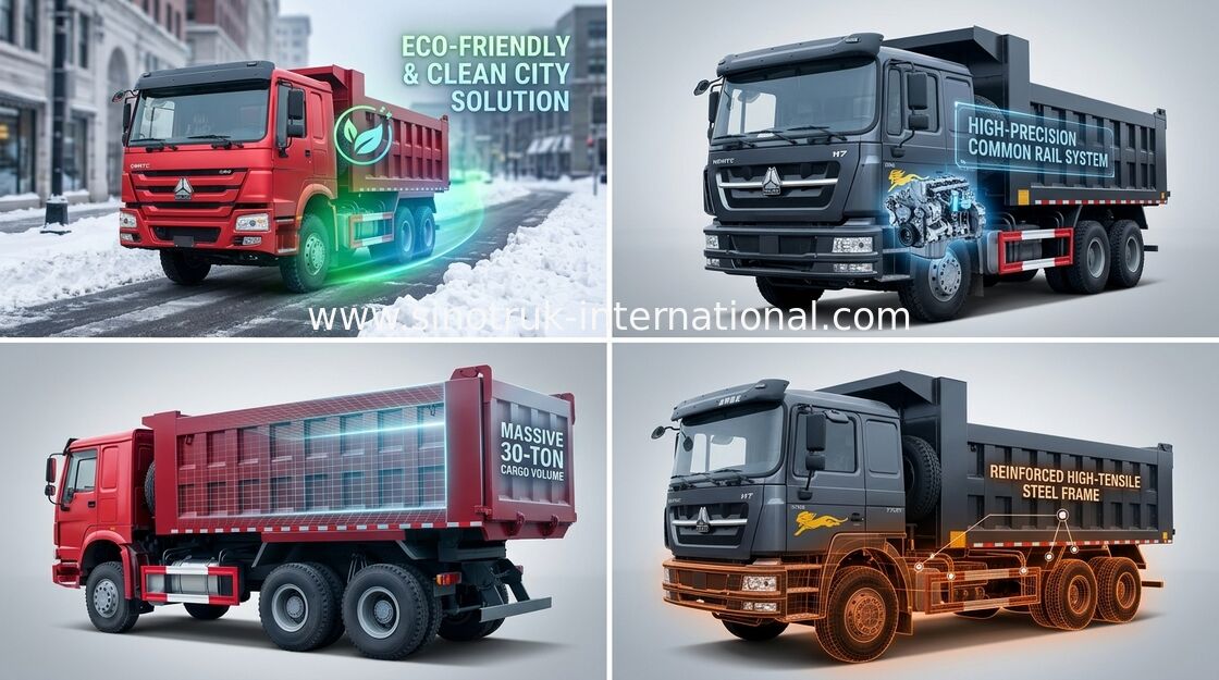 Le camion à benne basculante de verseur SINOTRUK HOWO 10 roule 371HP des marchandises de la charge 25-40tons 10-25CBM