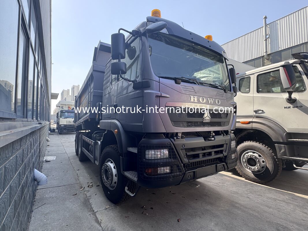 SINOTRUK HOWO TX modèle 371HP LHD déchargeur 6X4 avec feux d'avertissement U type Couleur grise
