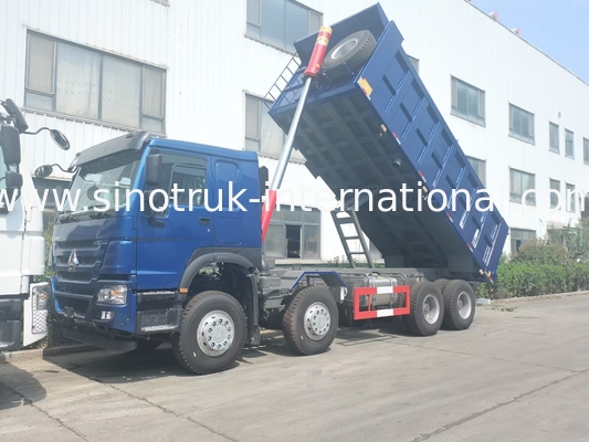 Camion à benne basculante bleu de SINOTRUK HOWO LHD 12wheels 8X4 400HP pour l'exploitation Front Lifting 50Tons