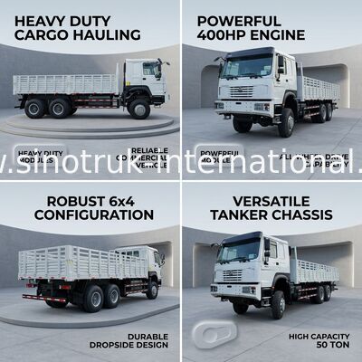 Howo Full Drive Truck de chargement de 400 ch à 4 essieux