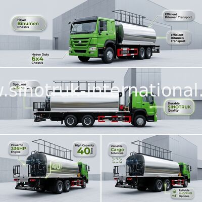 Camion 6X4 336HP 10CBM de bitume de la conduite à droite HOWO 7