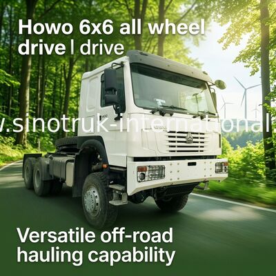 Sinotruk Howo Camion tracteur Rhd à quatre roues motrices 6 × 6 Weichai 400 ch Blanc