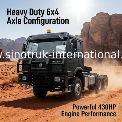 Sinotruk Howo Tractor Truck Lhd 10Wheels 430Hp 6 × 4 HW76 Green