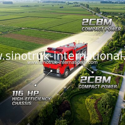 2CBM 4X2 116 chevaux camions de lutte contre les incendies camions de pompiers agricoles pour l'aménagement paysager