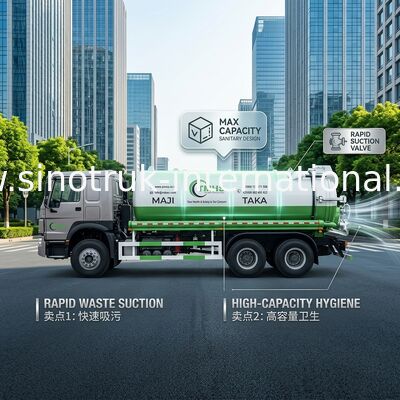 Pompes à vide, aspirateurs d'eaux usées, camions septiques, camions de nettoyage de réservoirs 20CBM LHD 380 ch