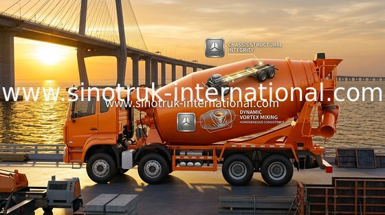 Camion à béton Sinotruk Howo N7 6 x 4 Euro 2 380 ch pour la construction