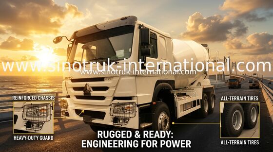 HOWO 371HP 10m3 Camion de mélangeur de béton avec pompe et moteur Eaton pour la construction lourde