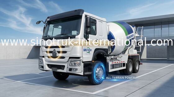 Camion BLANC LHD de mélangeur concret de SINOTRUK HOWO 371HP