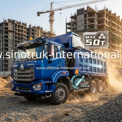 SINOTRUK HOHAN NEW HOWO 30 - 40 tonnes RHD 10 roues Tarpaulin pour la construction bleu Haute efficacité Levé et déchargé