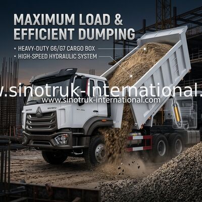 SINOTRUK HOHAN HOWO 380HP LHD déchargeur à bascule 6x4 boîte de chargement à motifs