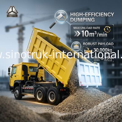 Sinotruk Howo Dump Truck 6 × 4 Lhd 10 roues 20CBM Boîte de chargement Pneus miniers