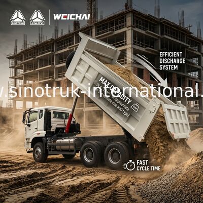 30 - 40 tonnes RHD 10 roues Tarpaulin Sinotruk Howo 6x4 camion à bascule pour la construction